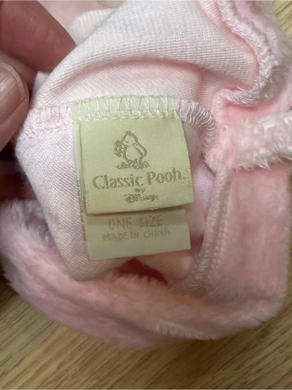 Disney Classic Pooh Pink Plush Winter Hat Winnie the Pooh Floral Ear Flap Tie